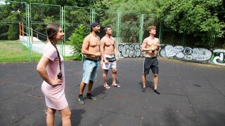 Horny old couple fuck young brunette Mila - наслаждайся лучшим порно на ONE-PORN.COM