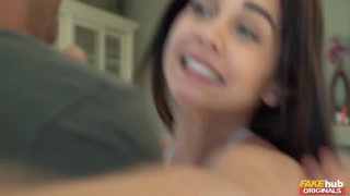Medium Tits, Big Cock: Double Blowjob and Cumshot - наслаждайся лучшим порно на ONE-PORN.COM