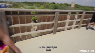 Blonde and Brunette Beach Fuck - Natural Tits & Trimmed - наслаждайся лучшим порно на ONE-PORN.COM