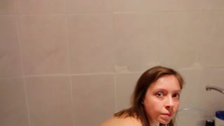 Soaping up her hairy pussy - Sabrina takes a bath - наслаждайся лучшим порно на ONE-PORN.COM