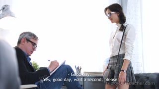 Наслаждайтесь Brunette with glasses rides teacher’s cock - Michelle Can - порно видео на ONE-PORN.COM